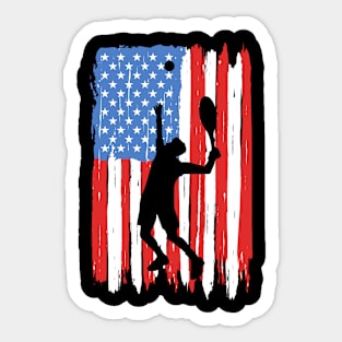 American Flag Tennis Graphic Sticker